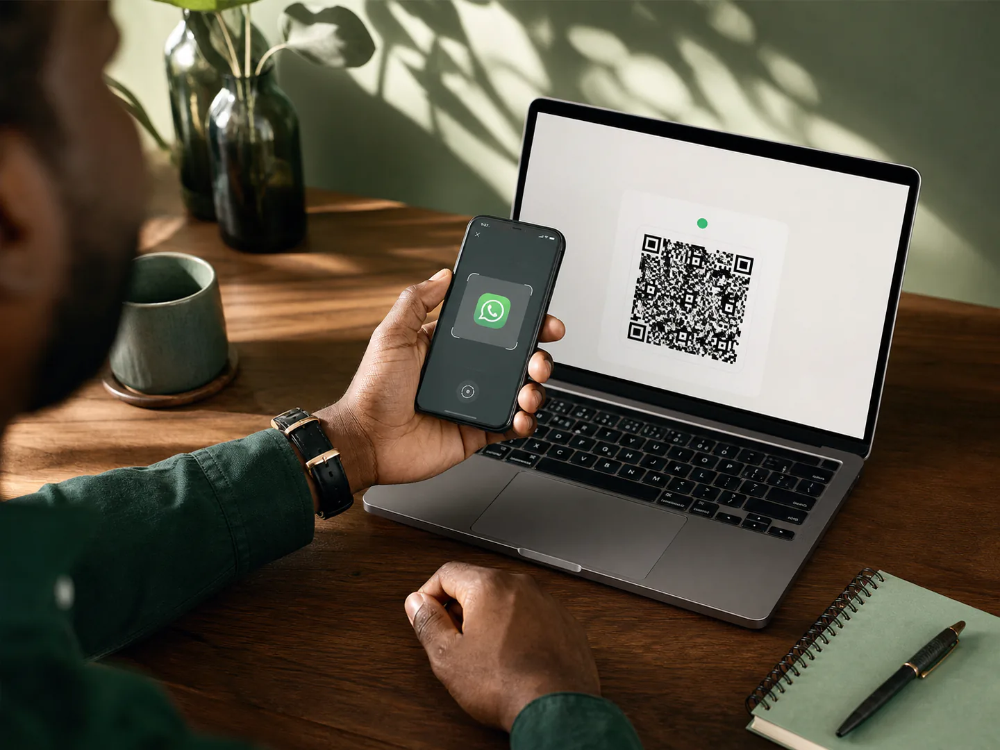 Linking a WhatsApp number with a QR code